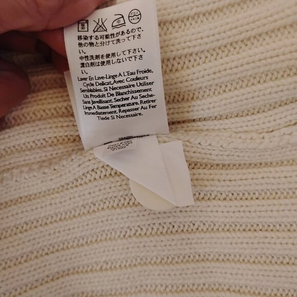 Eddie Bauer Women's Ivory Long Sleeve Side Rib Cardigan Sweater Size XL - Picture 7 of 8